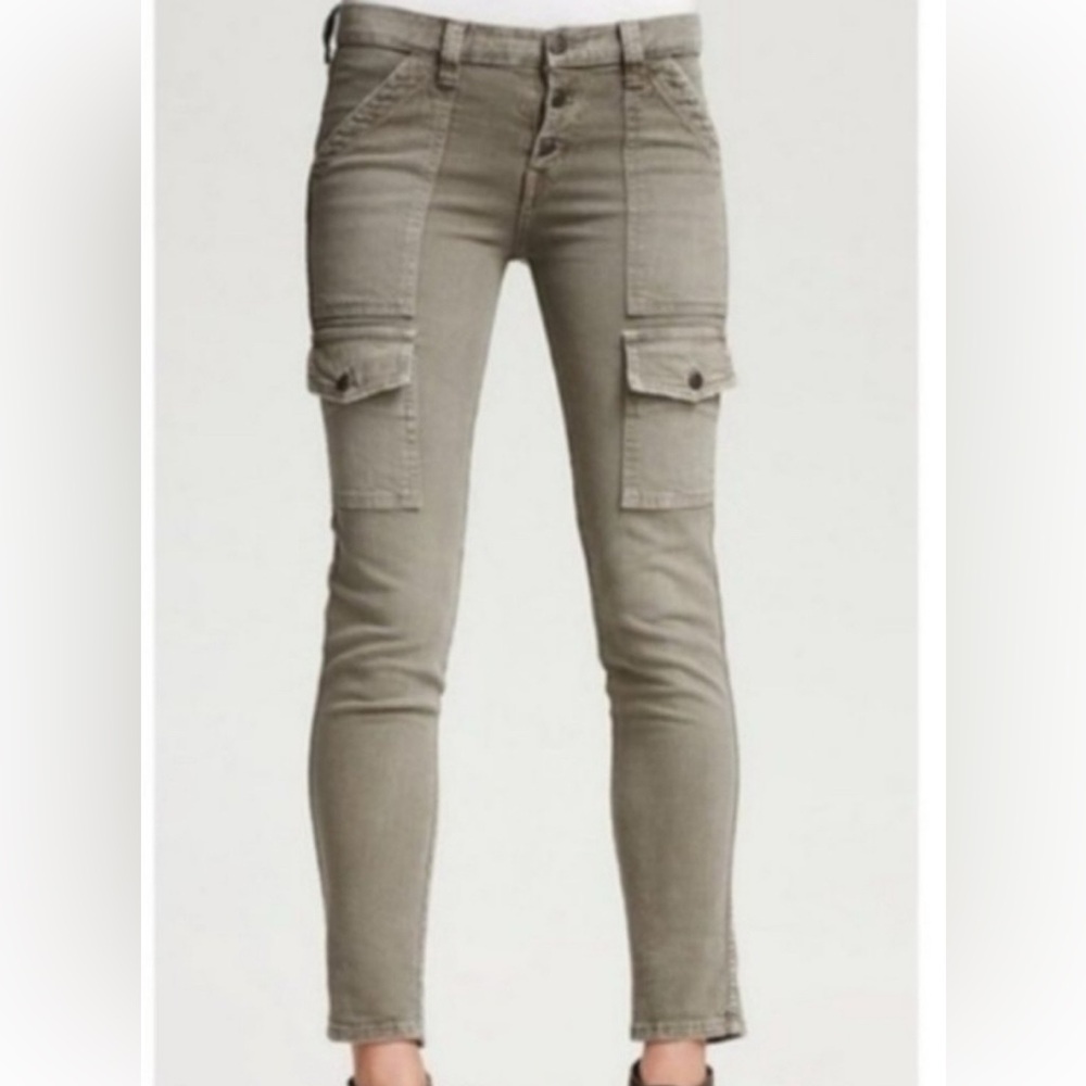 Joie Beverly Cargo Skinny Jeans in light sage Green size 27